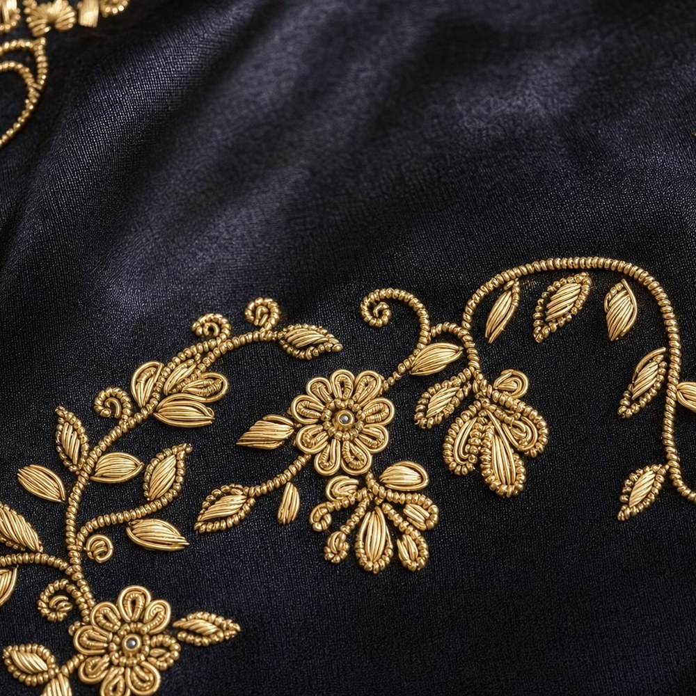 Charcoal Gold Thread